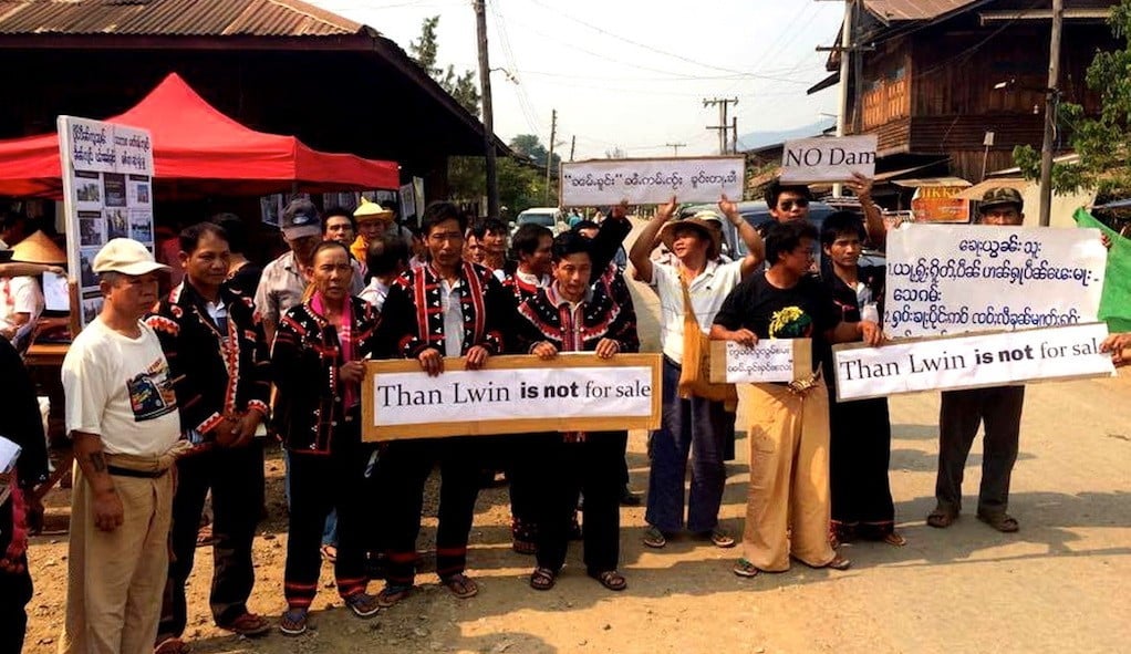 The Mong Ton dam protest held recently in Shan state.