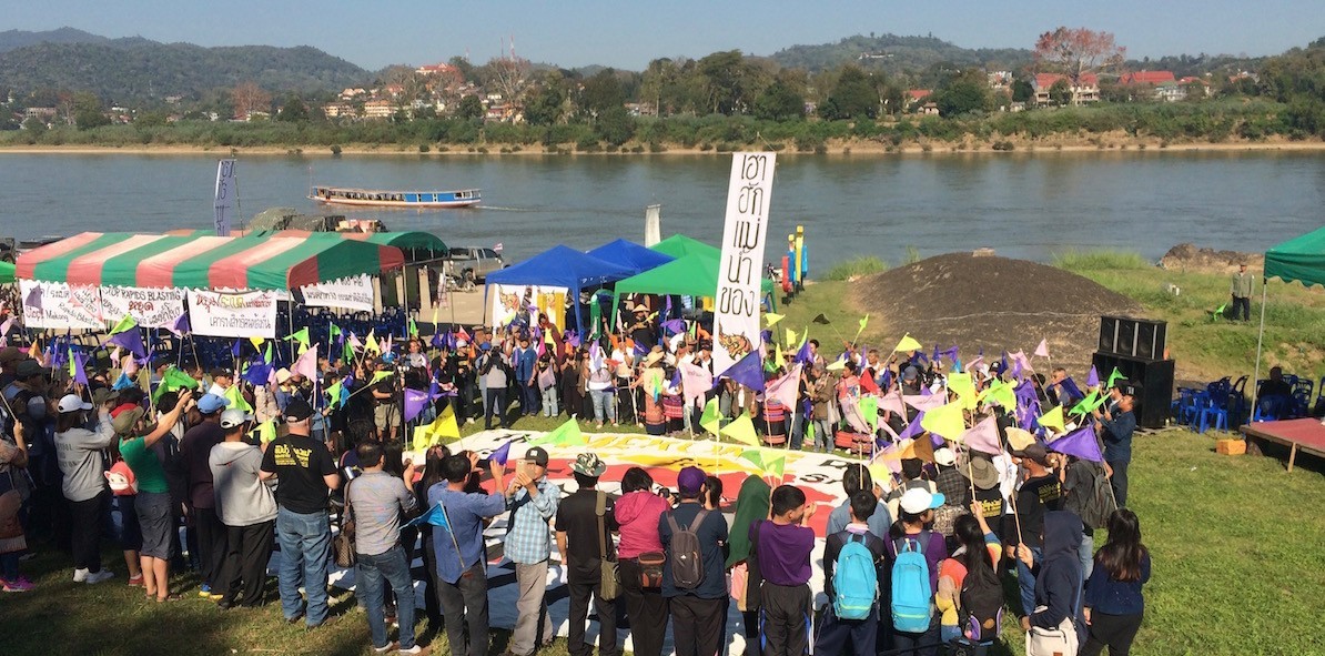 Mekong rapid blasting protest